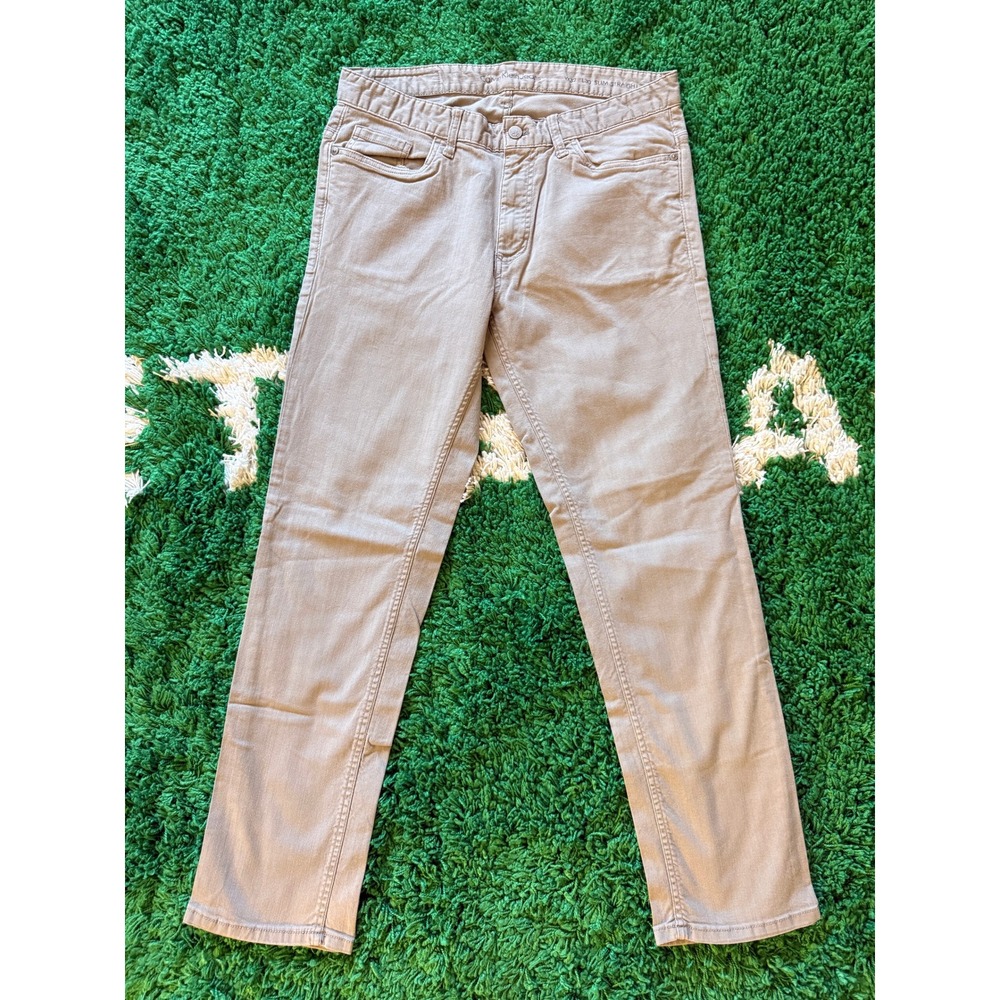 Calvin Klein Jeans Mens 32x30 Slim Straight Khaki Tan Pants 5-Pocket Trousers